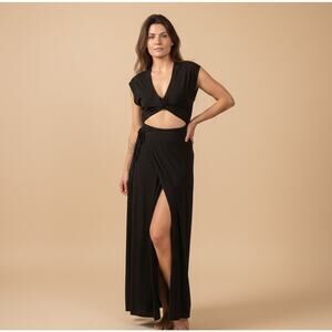 Reformation Crepe Cut-Out Wrap Maxi Dress